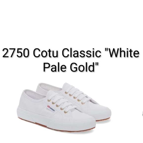 Superga Other - Superga Classic White & Pale Gold Girls 5.5 Boys 4Y New With Box